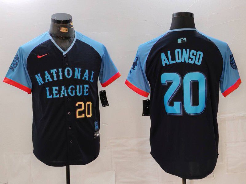 Men New York Mets 20 Alonso Blue All star 2024 Nike MLB Jersey style 3